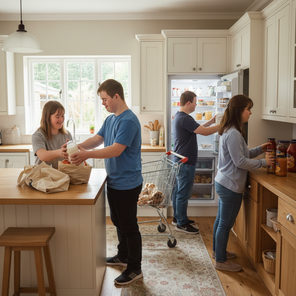 Personas con síndrome de Down cocinando juntas